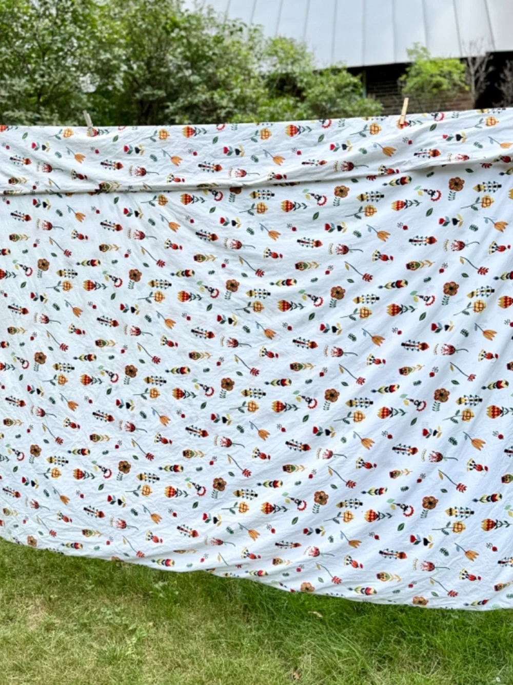 Ikea Rosenfibbla Duvet Cover Full Double Bed Nordic Folk Art Flowers Cotton